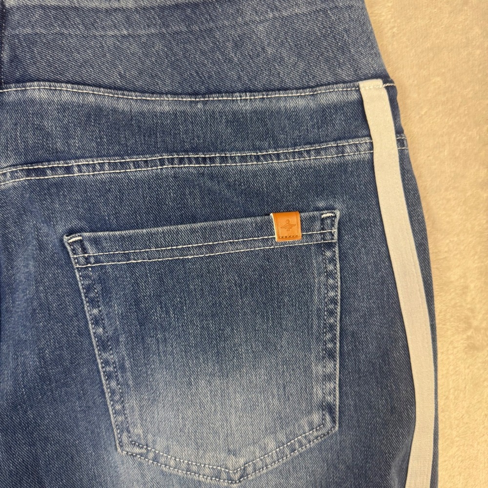 NWOT Halara Flex Womens High Waisted Stripe Wide‎ Leg Flowy Jeans L Pockets - Picture 7 of 13